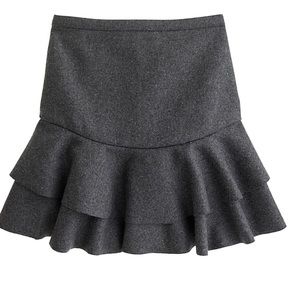 J. crew Flounce wool skirt